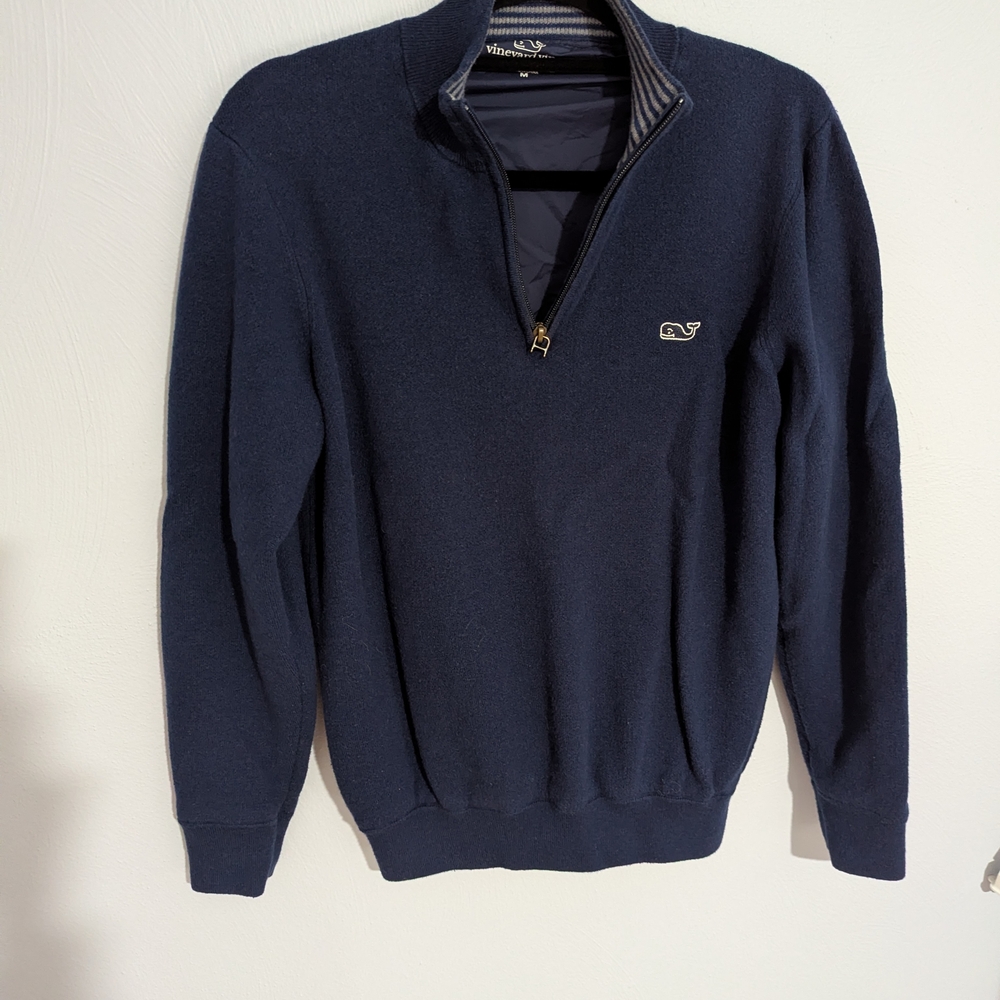 Vineyard Vines Men's Dark Blue Zip-Up Sweater